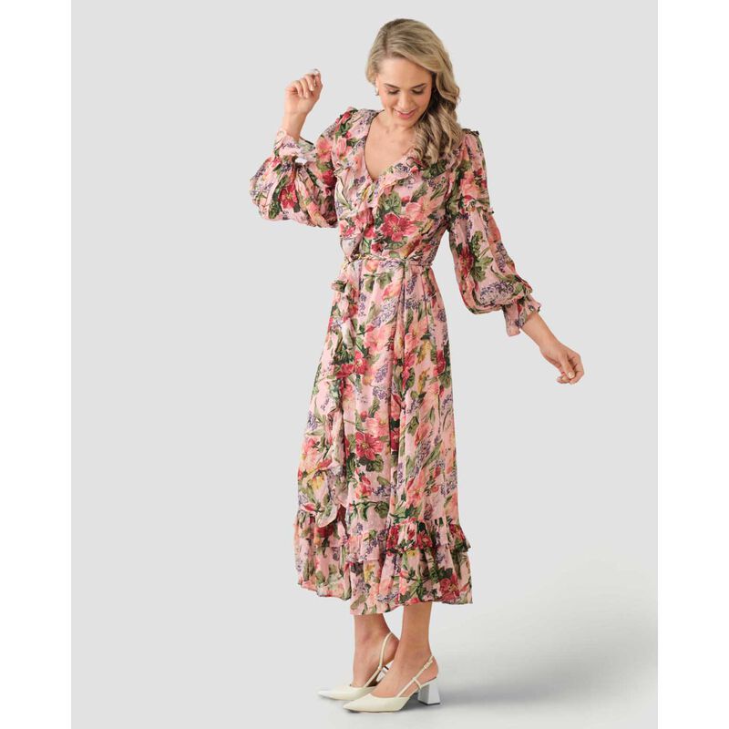 byTiMo Dotted Georgette Belt Dress image number 3